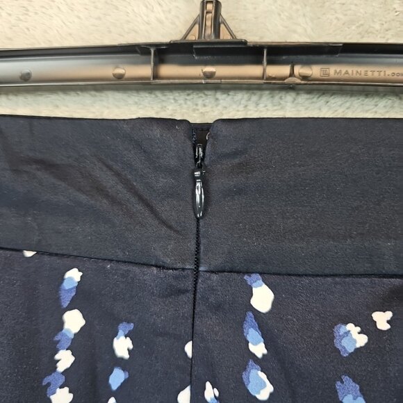 Ann Taylor Printed Pencil Skirt Womens Size 0 Blue Lined Back Slit Office Work - Picture 5 of 9